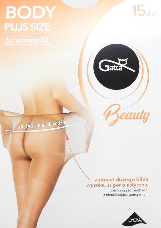 Gatta Body Plus Size 15 den for Woman XL rajstopy