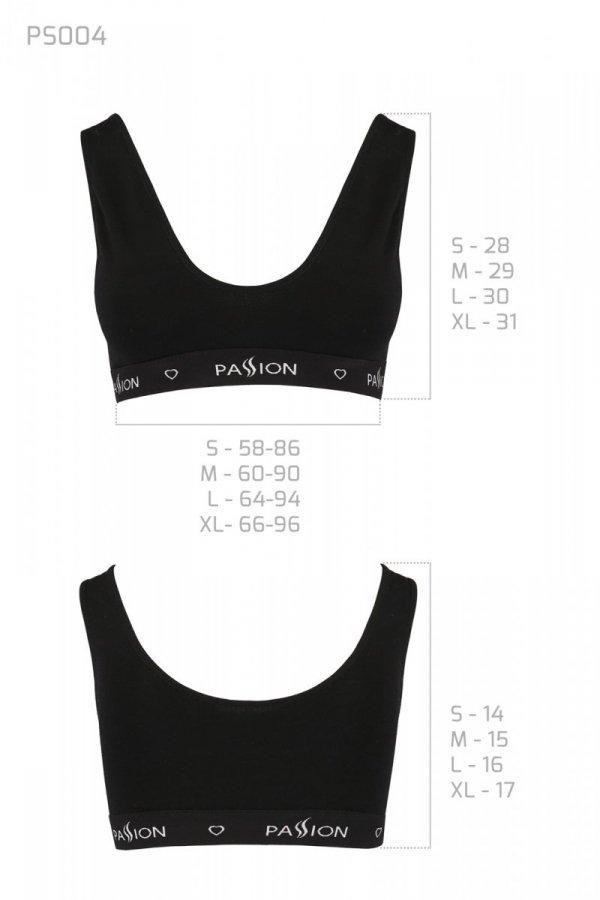 PS004 TOP black biustonosz bawełniany 