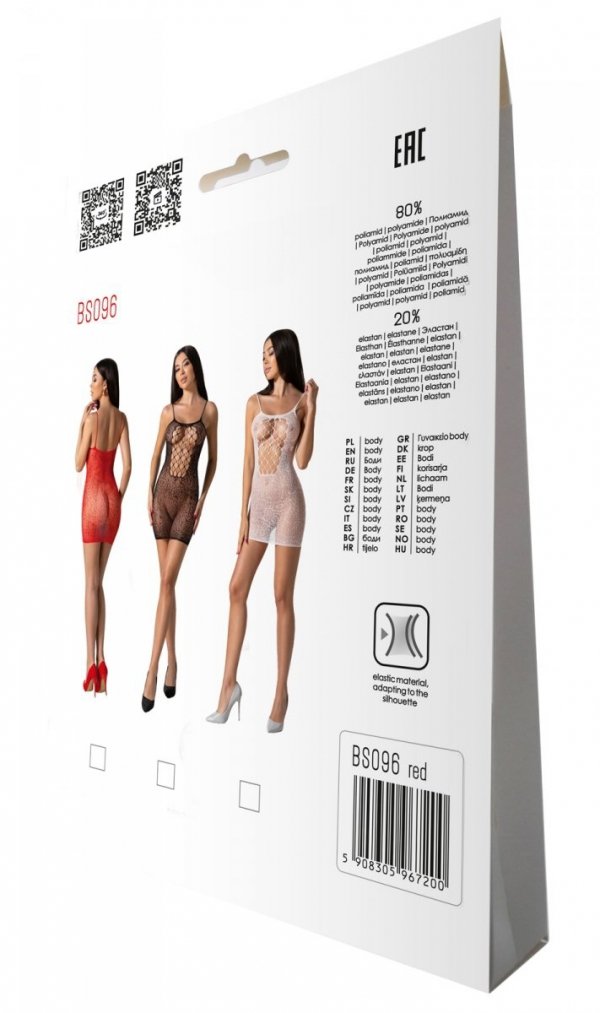BS096 Bodystocking Czerwony 
