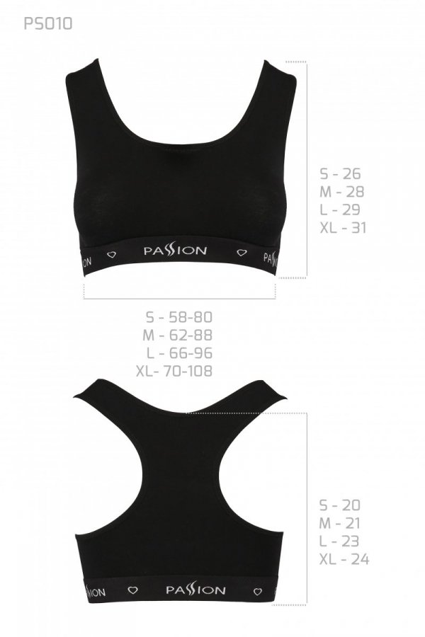 PS010 TOP black biustonosz bawełniany 