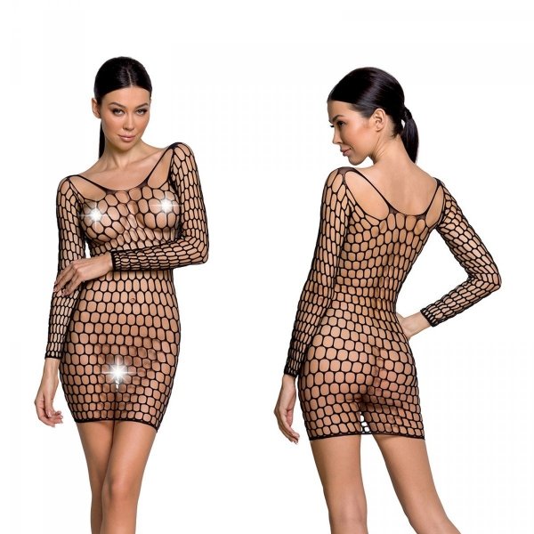 BS093 Bodystocking Czarny 