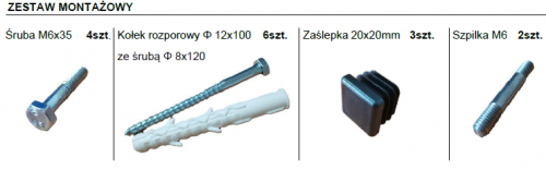 Wieszak MW4 MAX - zestaw montażowy