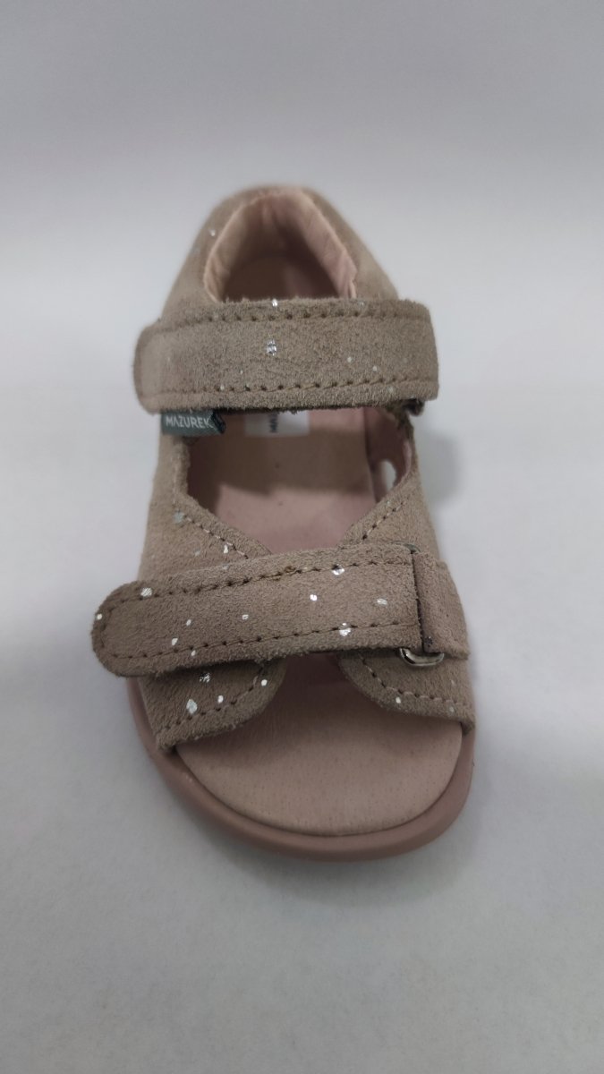 Sandałki MAZUREK 1363 PUDRE DOTS  na rzepy