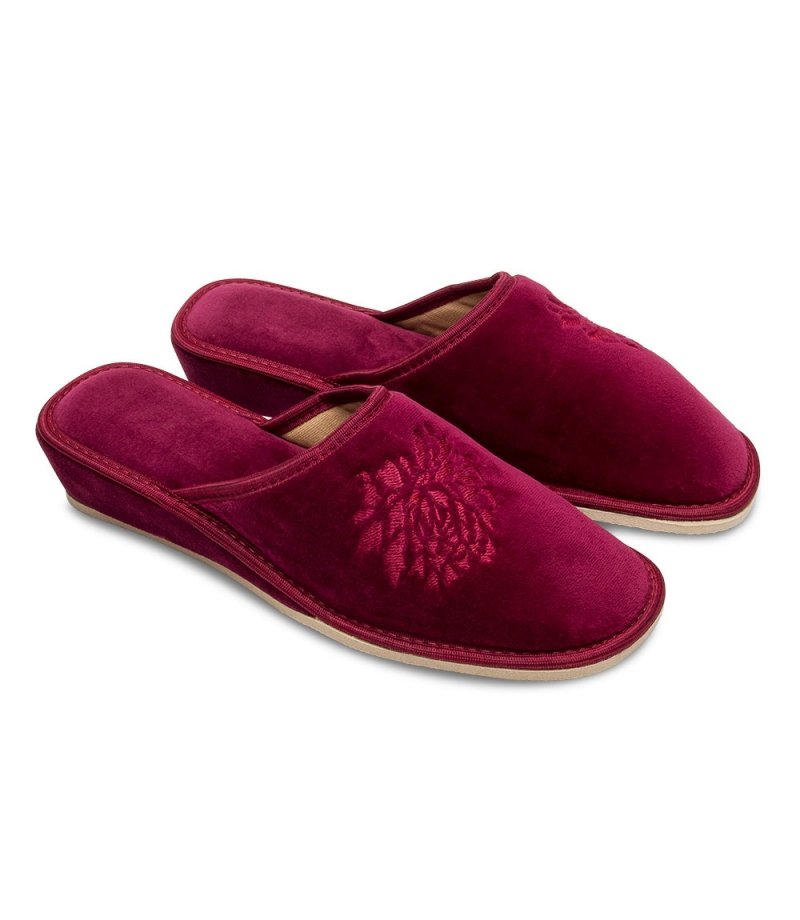 METEOR Natural Style 030 AGA pantofle domowe koturn - bordo