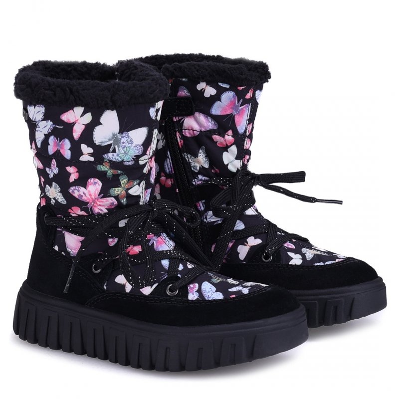 EMEL EV 4209 kozaki - śniegowce dla dziewczynki czarne