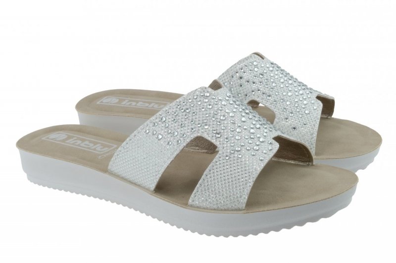 Klapki damskie Inblu BM-49 bianco-platino