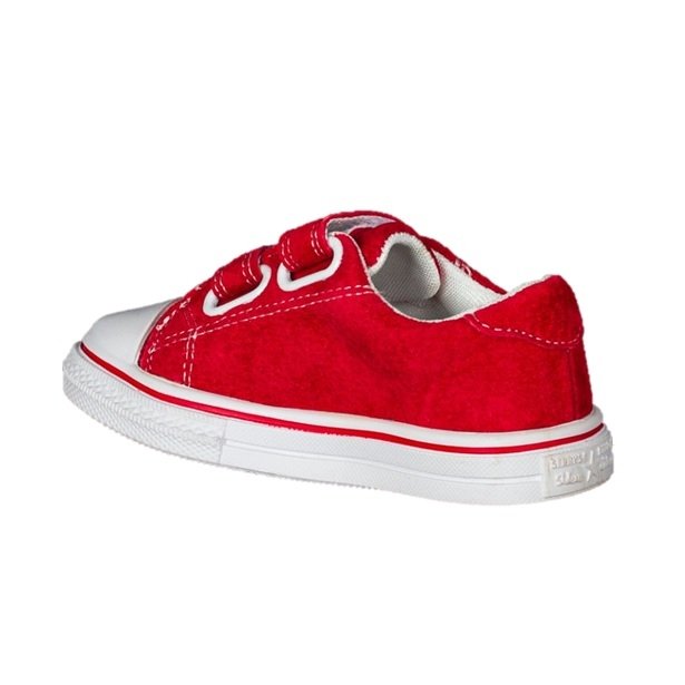 APAWWA QC65 RED skórzane trampki dziecięce na rzepy