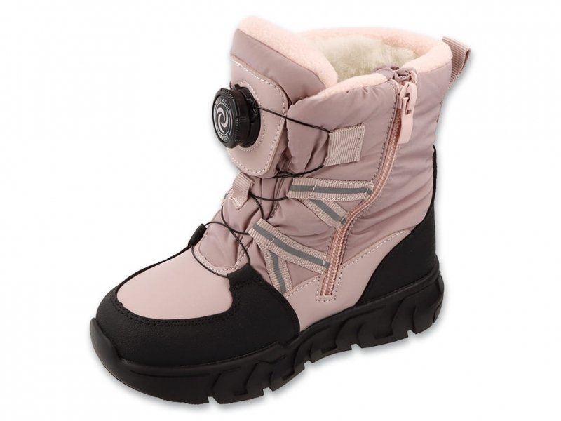 Befado 169X042 Śniegowce różowe ocieplane wiązanie Twist-BOA