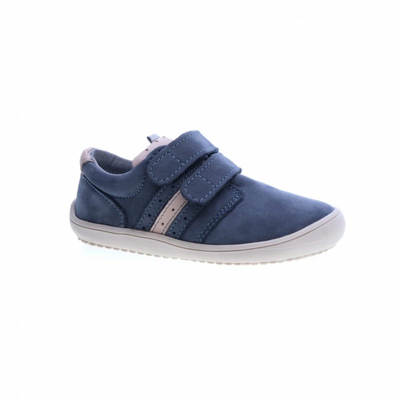Półbuty MAZUREK BAREFOOT 1361 jeans beż na rzepy