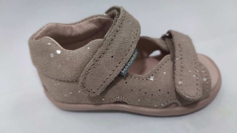 Sandałki MAZUREK 1363 PUDRE DOTS  na rzepy