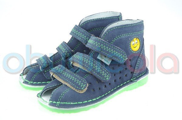 Sandałki Danielki T105E jeans fluo z - rzepy