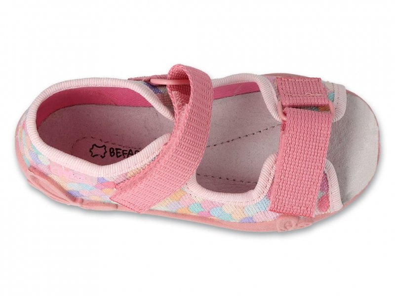 Befado 342P060 PAPI sandałki dziewczęce różowe na rzepy