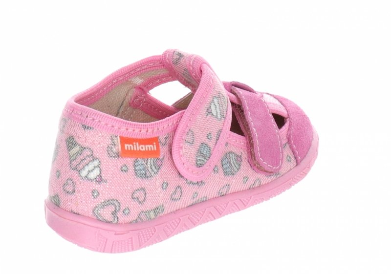 MILAMI 118 BR-62 PINK kapcie dziewczęce różowe na rzepy