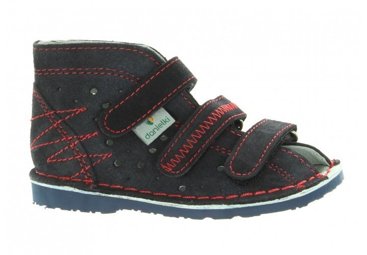 Sandałki Danielki profilaktyczne T215 granat czerwony