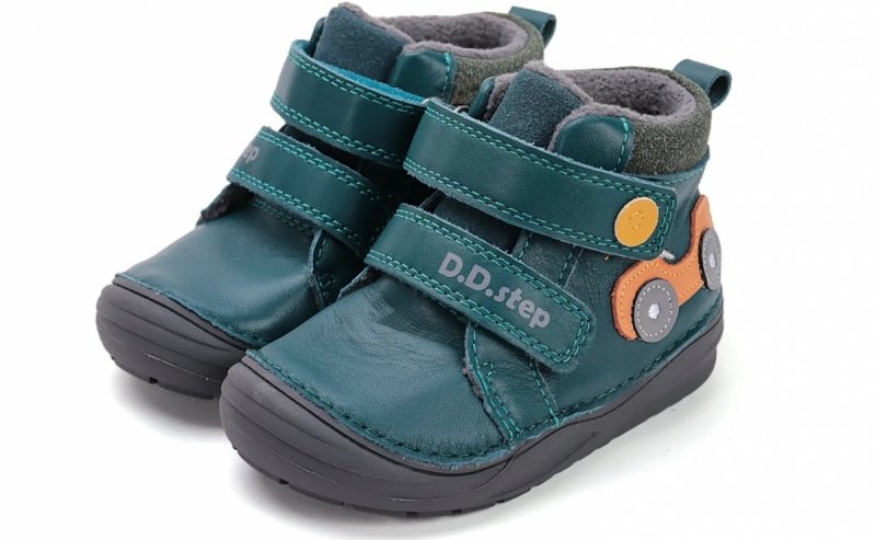 Trzewiki D.D.STEP BAREFOOT S071-52771A SEA GREEN na rzepy