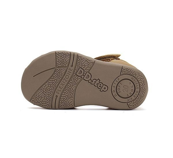 Sandałki skórzane D.D.STEP G075-51284A Yellow na rzepy