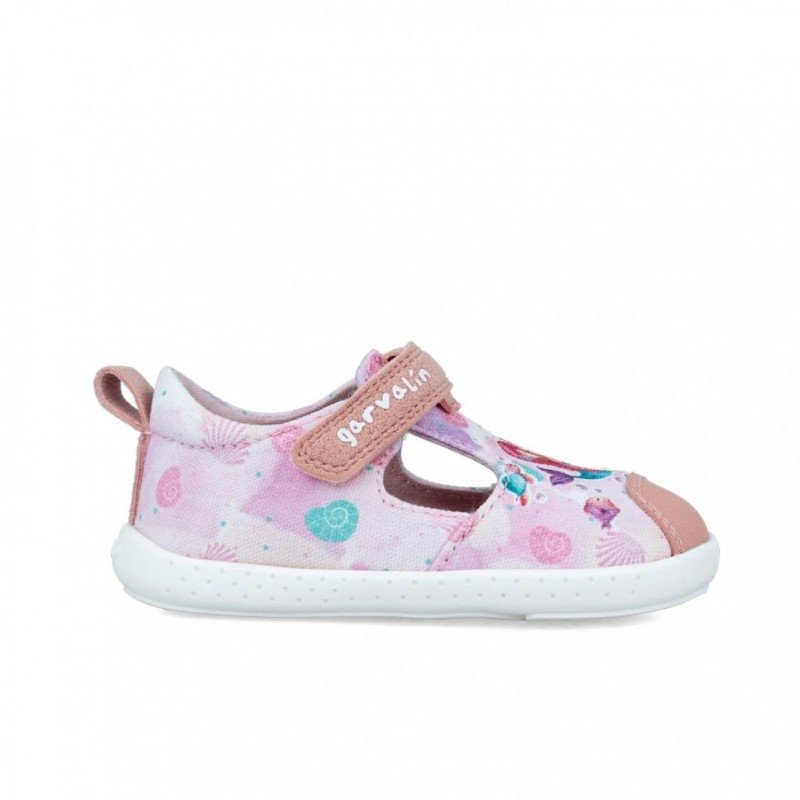 GARVALIN 242348-A ROSA kapcie barefoot na rzep
