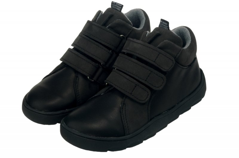 Trzewiki MAZUREK TE-POR 1376 CZARNY MIX barefoot na rzepy
