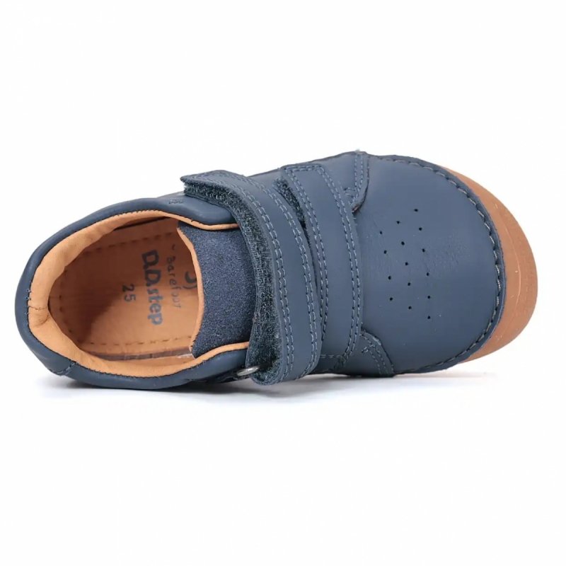 Trzewiki D.D.STEP BAREFOOT  S063-61983M Royal Blue na rzepy