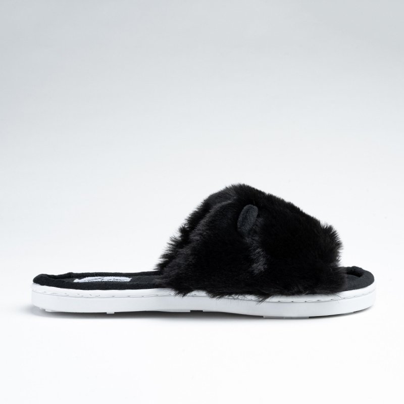 AXIM 7P24071 CZARNY kapcie damskie - futerko