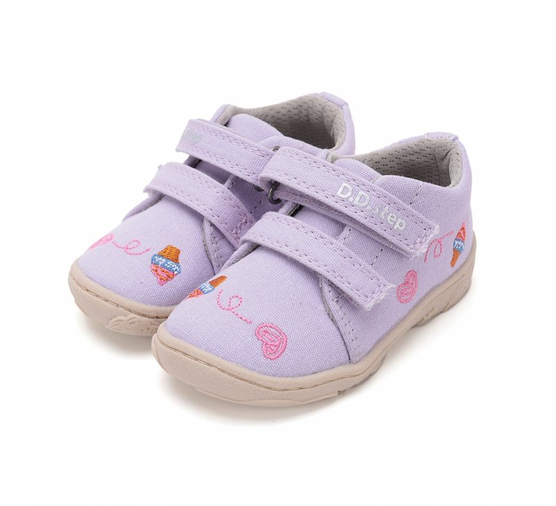 Tenisówki D.D.STEP BAREFOOT C077-51663B MAUVE na rzepy