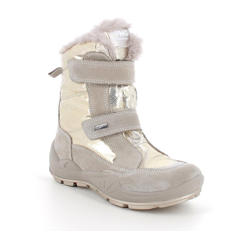 PRIMIGI 6882522 GORE-TEX złoto-beżowe trzewiki botki dziewczęce na rzepy