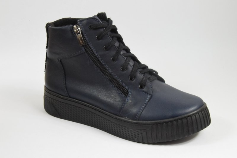 AMULET 331 18-41 damskie TRZEWIKI OCIEPLANE GRANATOWE sznurowane