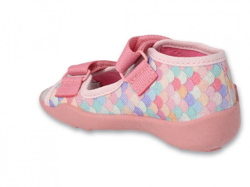 Befado 342P060 PAPI sandałki dziewczęce różowe na rzepy