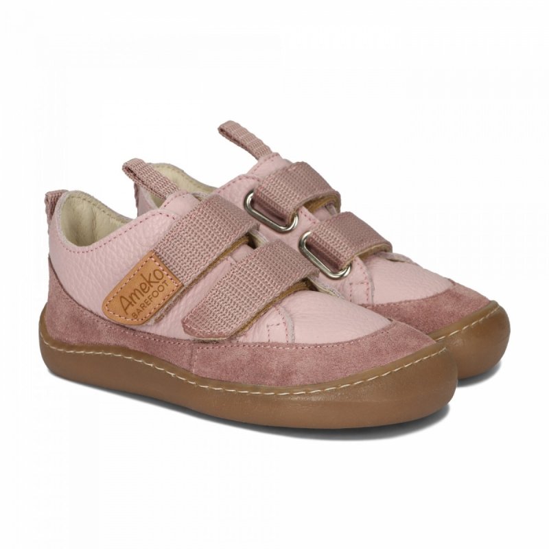 Półbuty AMEKO BAREFOOT AFRO - ROSE dla dziewczynki na rzepy