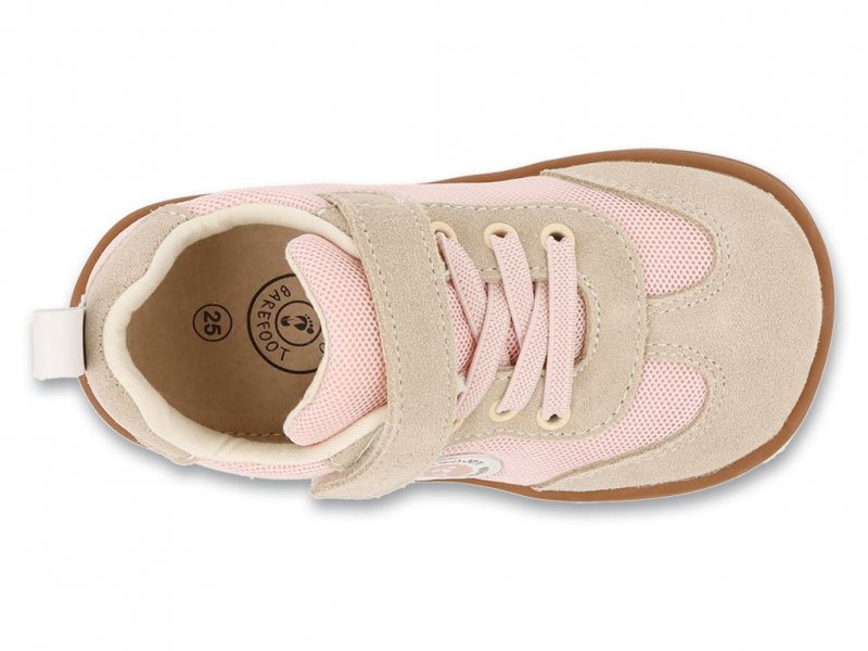 Befado MESHI BAREFOOT 004X010 róż/beż buty dziewczęce na rzep