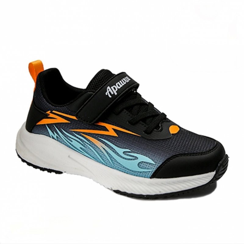 Apawwa G1856P BLACK/ORANGE - chłopięce buty sportowe na rzep