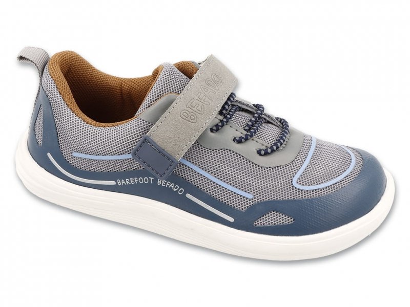 Befado MOOVIE BAREFOOT 004Y006 grey buty chłopięce na rzep