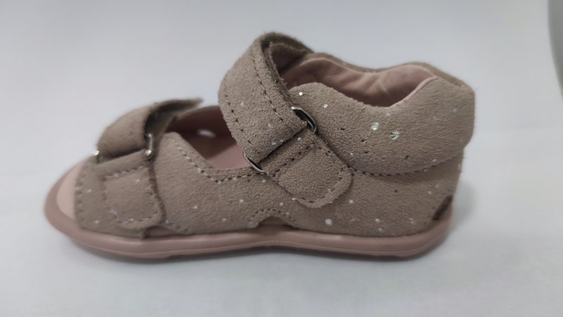 Sandałki MAZUREK 1363 PUDRE DOTS  na rzepy