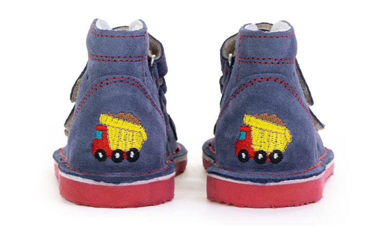 Sandałki profilaktyczne Danielki T135L JEANS WYWROTKA na rzepy