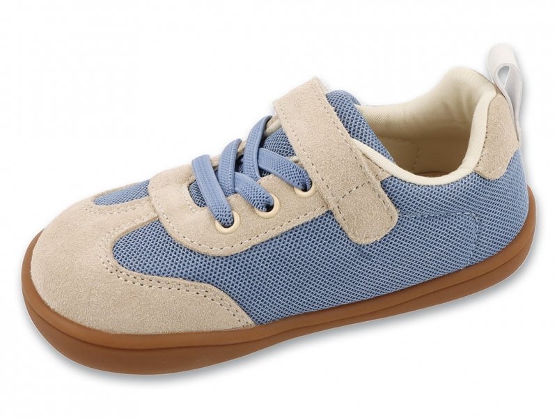 Befado MESHI BAREFOOT 004X011 niebieski/beż buty chłopięce na rzep