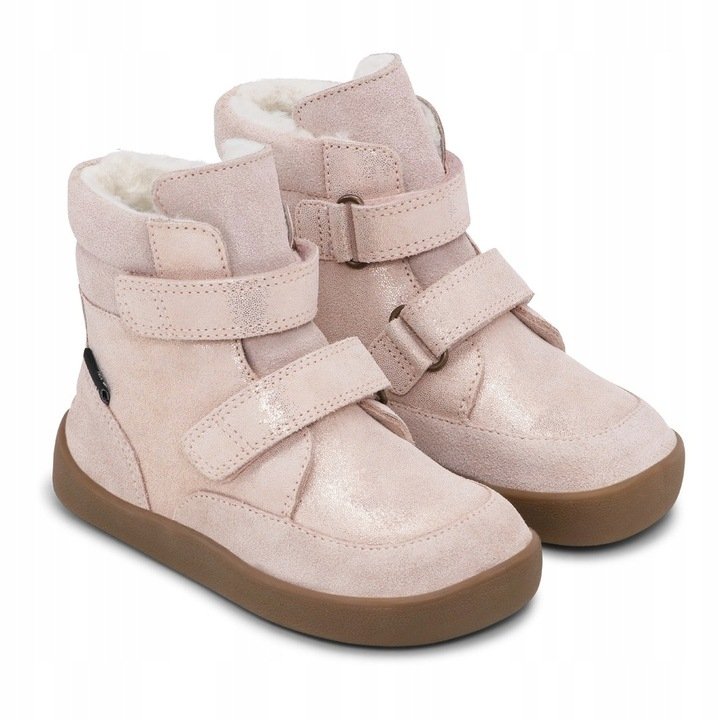 Bundgaard BASIL 3211 OLD ROSE GLITTER trzewiki zimowe na rzepy