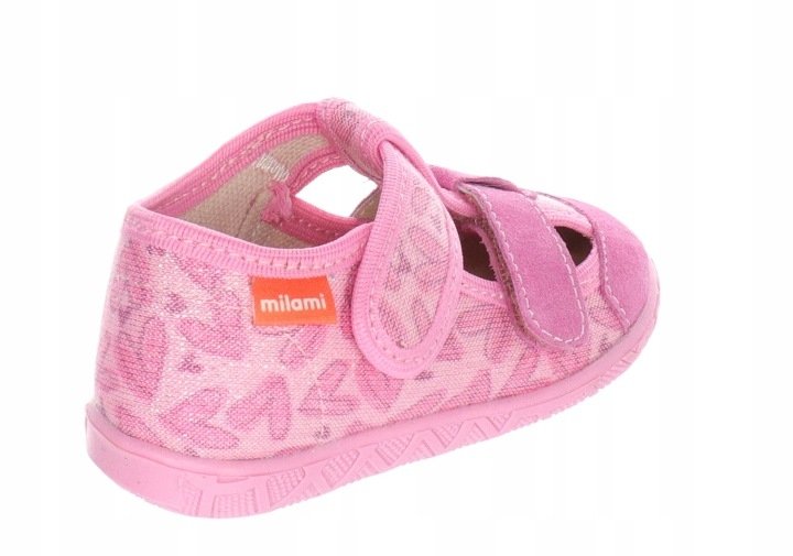 MILAMI 118 BR-61 PINK kapcie dziewczęce różowe na rzepy