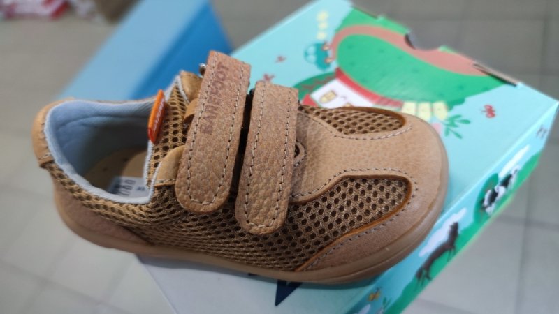 MAZUREK półbuty Barefoot AIRYWALK CAMEL na rzepy