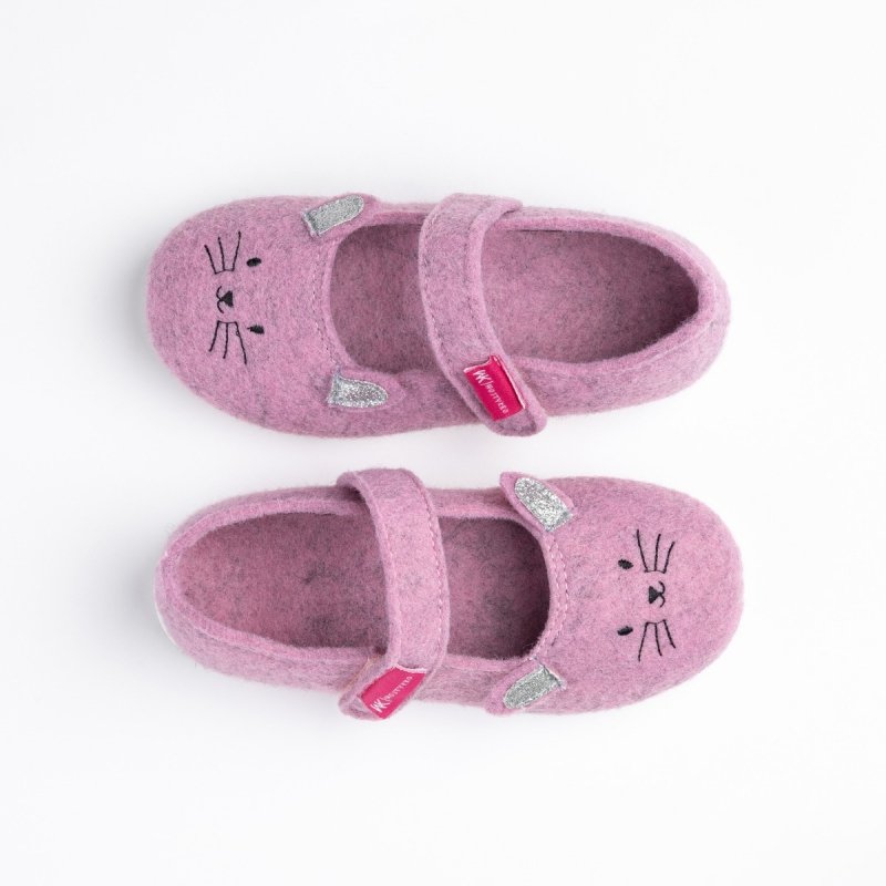 Wojtyłko 5P25098R kapcie dziewczęce filcowe na rzep