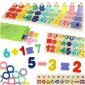 Liczydło drewniane sorter cyfry montessori 3w1 13x36cm 
