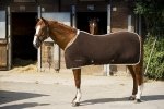 Derka polarowa letnia z pasami Equi-Theme - brąz