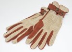 Rękawiczki letnie perforowane brązowo-beżowe- KENIG