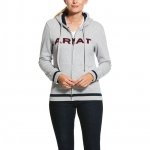 Bluza damska LOGO FULL ZIP SS20 - ARIAT - heather grey/team