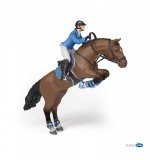 Figurka skaczący koń z jeźdzcem - PAPO