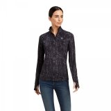 Bluzka funkcyjna LOWELL damska - Ariat - black bit print