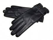 Rękawiczki ze skóry cielęcej - czarne - KENIG