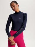 Golf damski HIGH NECK LONG SLEEVE - Tommy Hilfiger Equestrian - desert sky