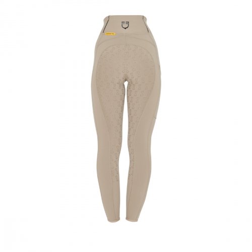 Legginsy damskie Classic Slim Fit Full Grip - EQUESTRO - piaskowe 