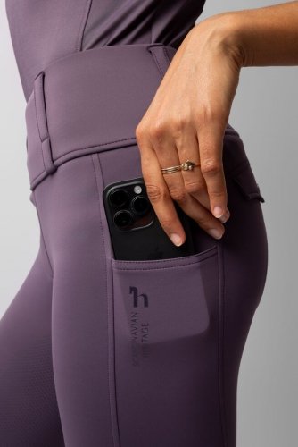 Legginsy ANYA HYBRID -  śliwkowe - HORZE 