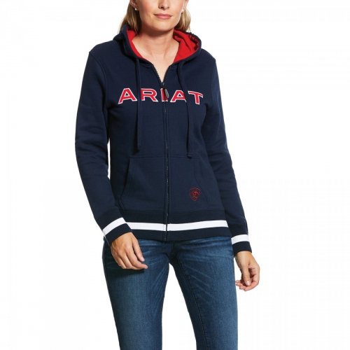 Bluza damska LOGO FULL ZIP SS20 - ARIAT - navy/team